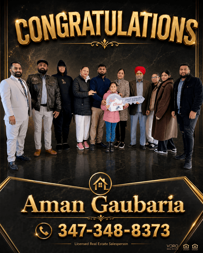 Congratulations from Aman Gaubaria — happy Long Island family